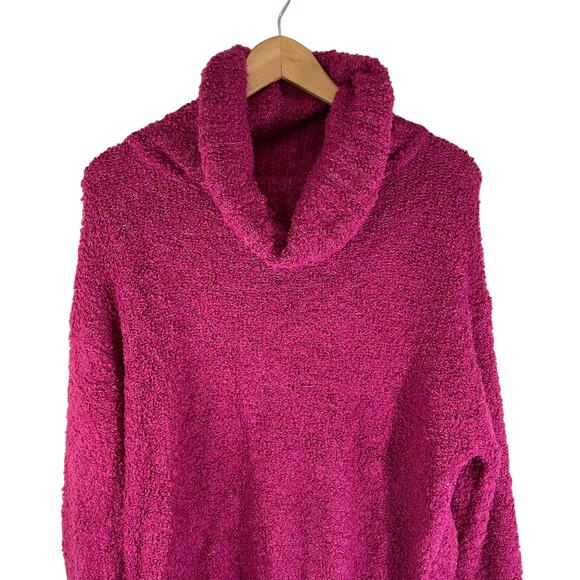 GAP Women's Merino Wool Blend Cowl Neck Sweater Hot Pink XS Coquette Cozy Core - Picture 3 of 6
